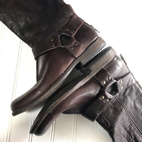 ❌SOLD❌Frye Phillip Harness Tall •Wide Calf brown 7 - Picture 3 of 7